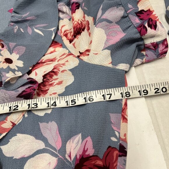 Jill Stuart Dress Womens XS Gray Floral Ruffle‎ Mini Cottagecore Feminine Fairy - Picture 8 of 8